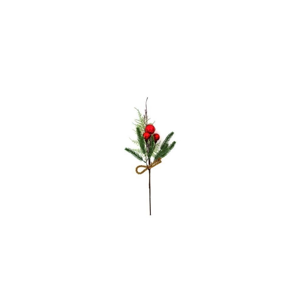 RAMO CON PALLINE ROSSE 43CM